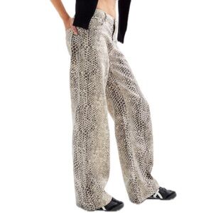 PACSUN- Snake Print Wide-Leg Jeans